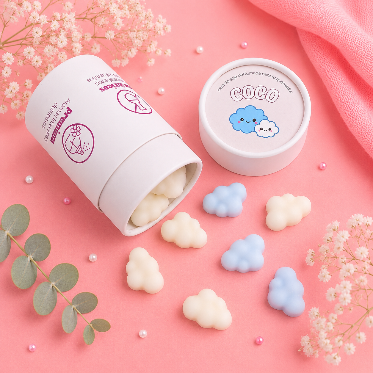 Carrés fondants parfumés - Nuages de noix de coco