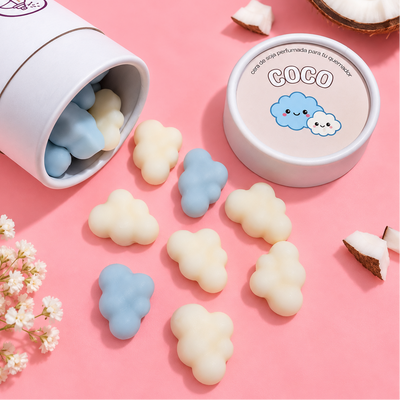 Carrés fondants parfumés - Nuages de noix de coco